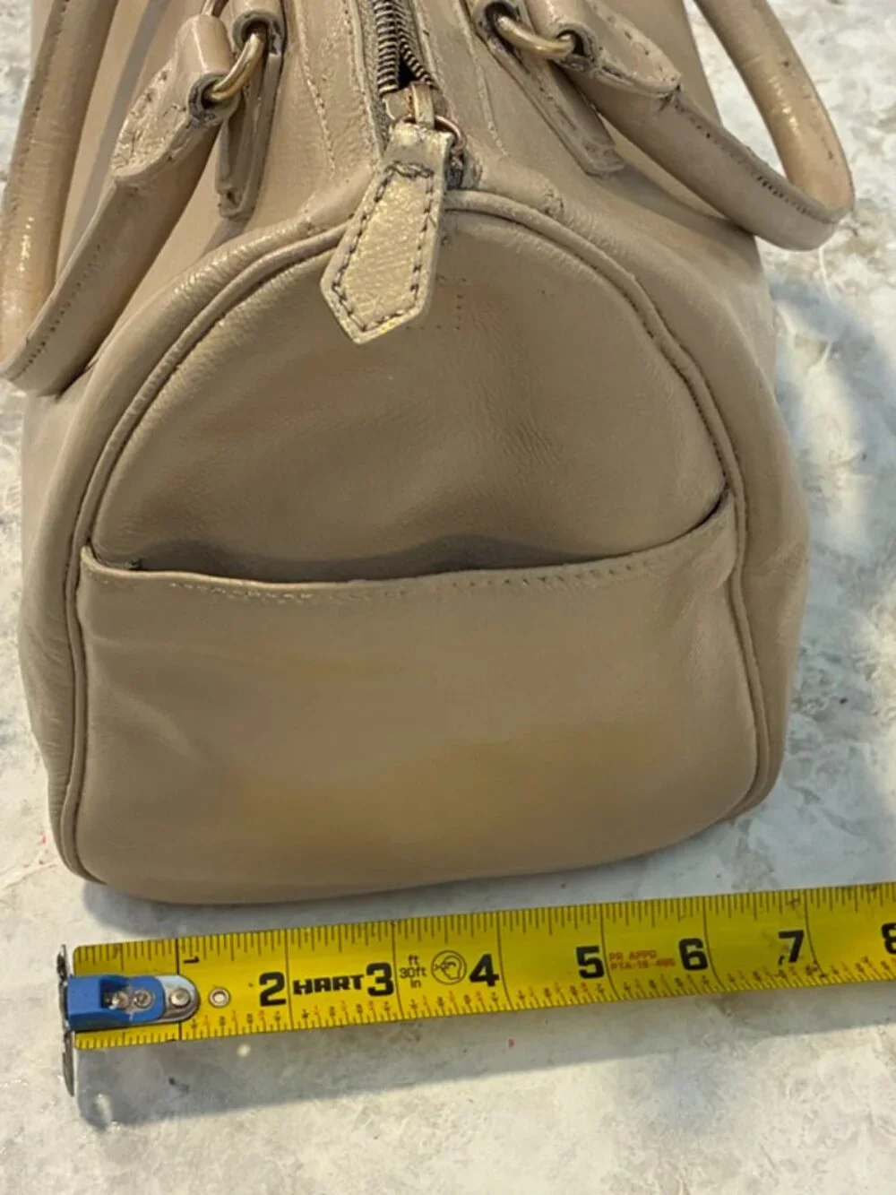 Mark & Graham Taupe Leather Satchel / Doctor Bag